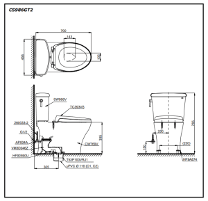 Bàn cầu hai khối CS986GT2